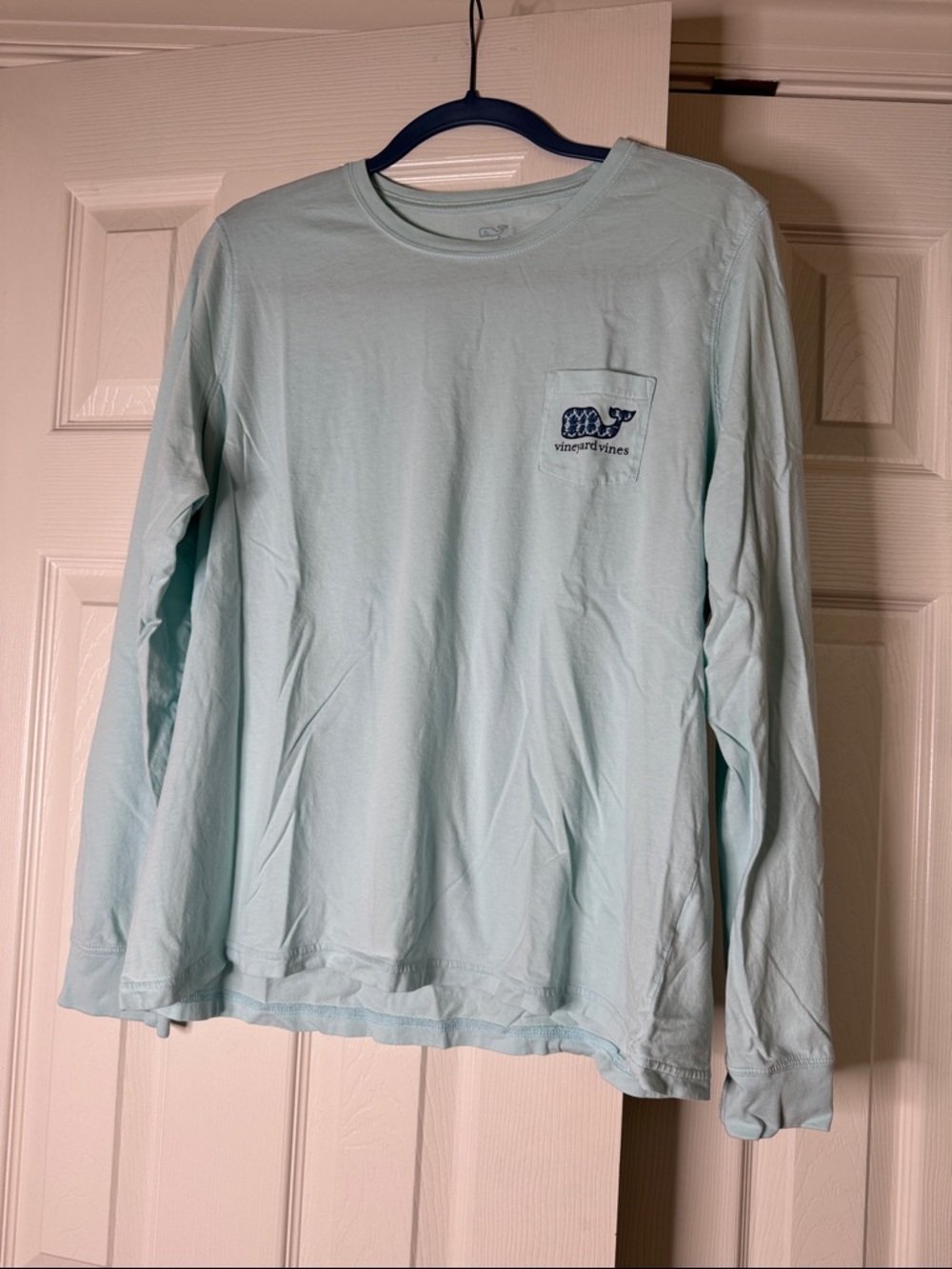 Vineyard Vines Light Blue Long Sleeve Pocket Tee